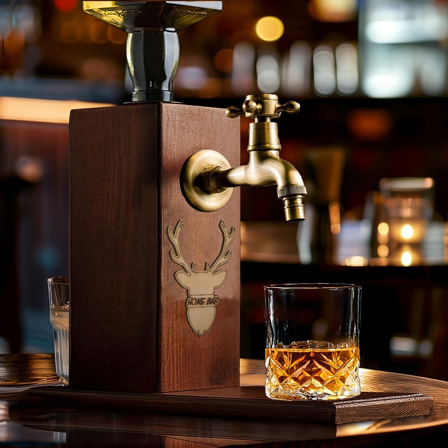 Персонализированный деревянный диспенсер для виски: идеальный подарок для него - папа, дедушка - гравированный спиральный набор декантера для виски, деревянный диспенсер для алкоголя для виски, вина, водки, бара, домашнего бара