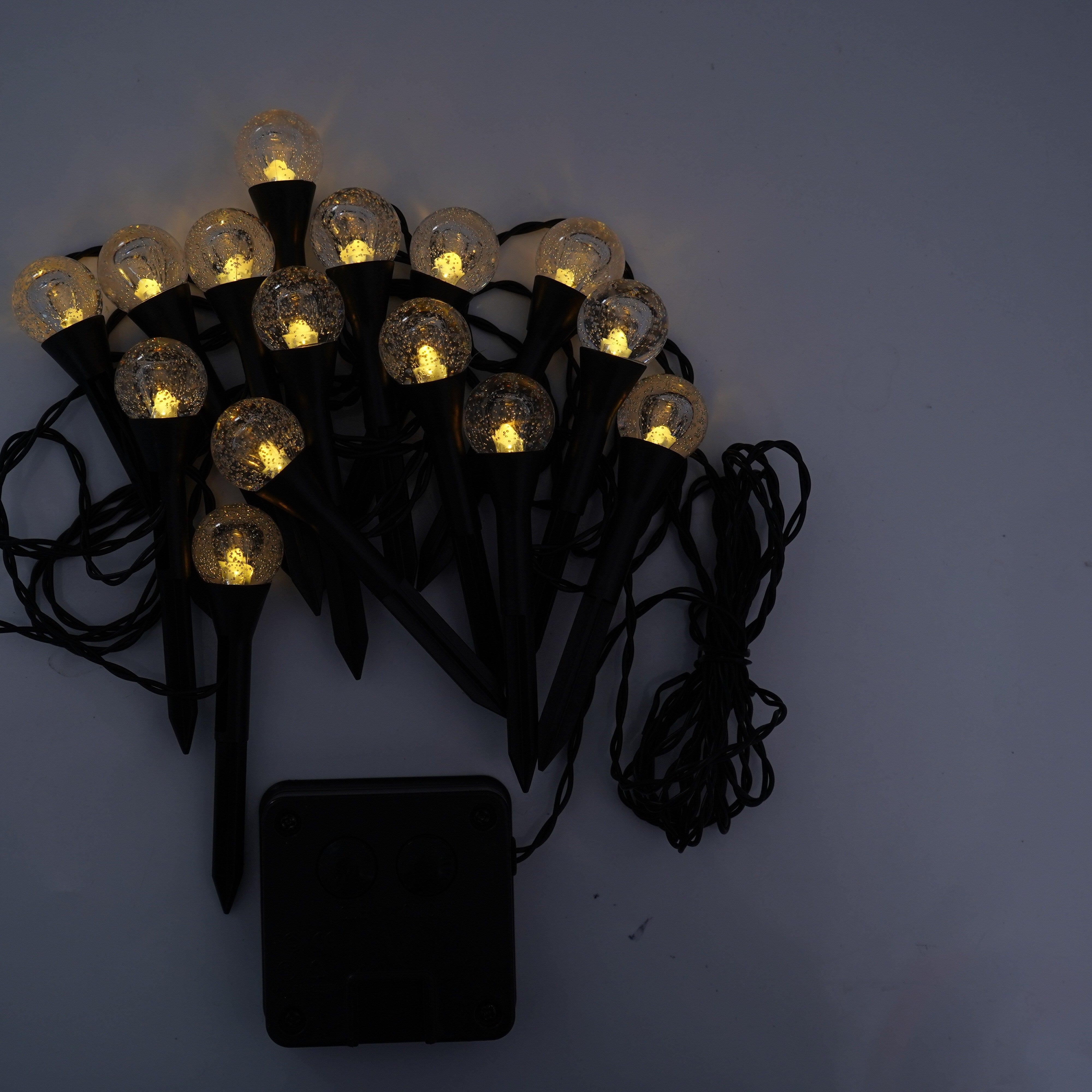 Solar Garden Stake Lights 20 LED Multi-Color Bubble Ball 6.75m Outdoor Decor