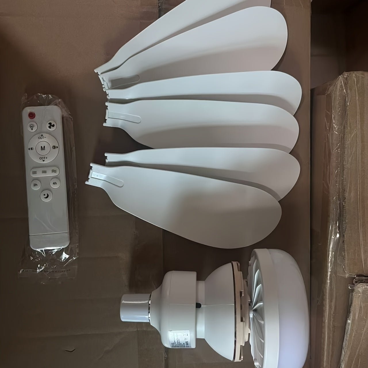 E27 Smart Home Ceiling Fan Light with Remote Control for Indoor Rooms