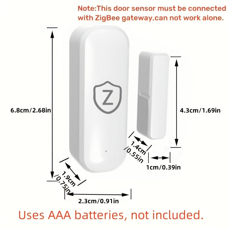 Сенсоры умных дверей и окон Zigbee для домашней безопасности, работающие от батареек, радиочастотная связь, уведомления в приложении, совместимы с Alexa и Google Assistant