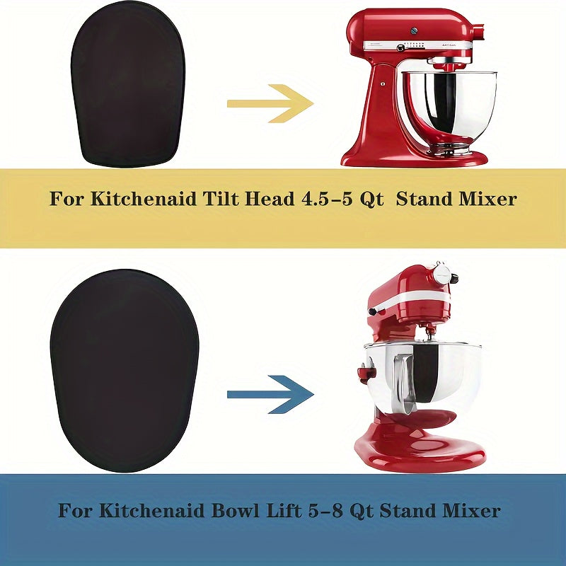 Non-Slip Rubber Pads for KitchenAid Mixers 5-8 Qt and 4.5-5 Qt Bowl Lift and Tilt Head Models Black