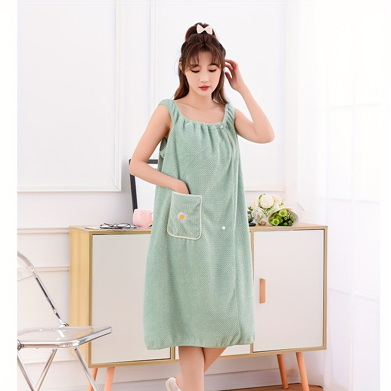 Ayollar uchun cho'miladigan, cho'tka bilan jihozlangan, hammomda spa foydalanish uchun ideal bo'lgan so'ruvchan kiyiladigan hammom sochi.