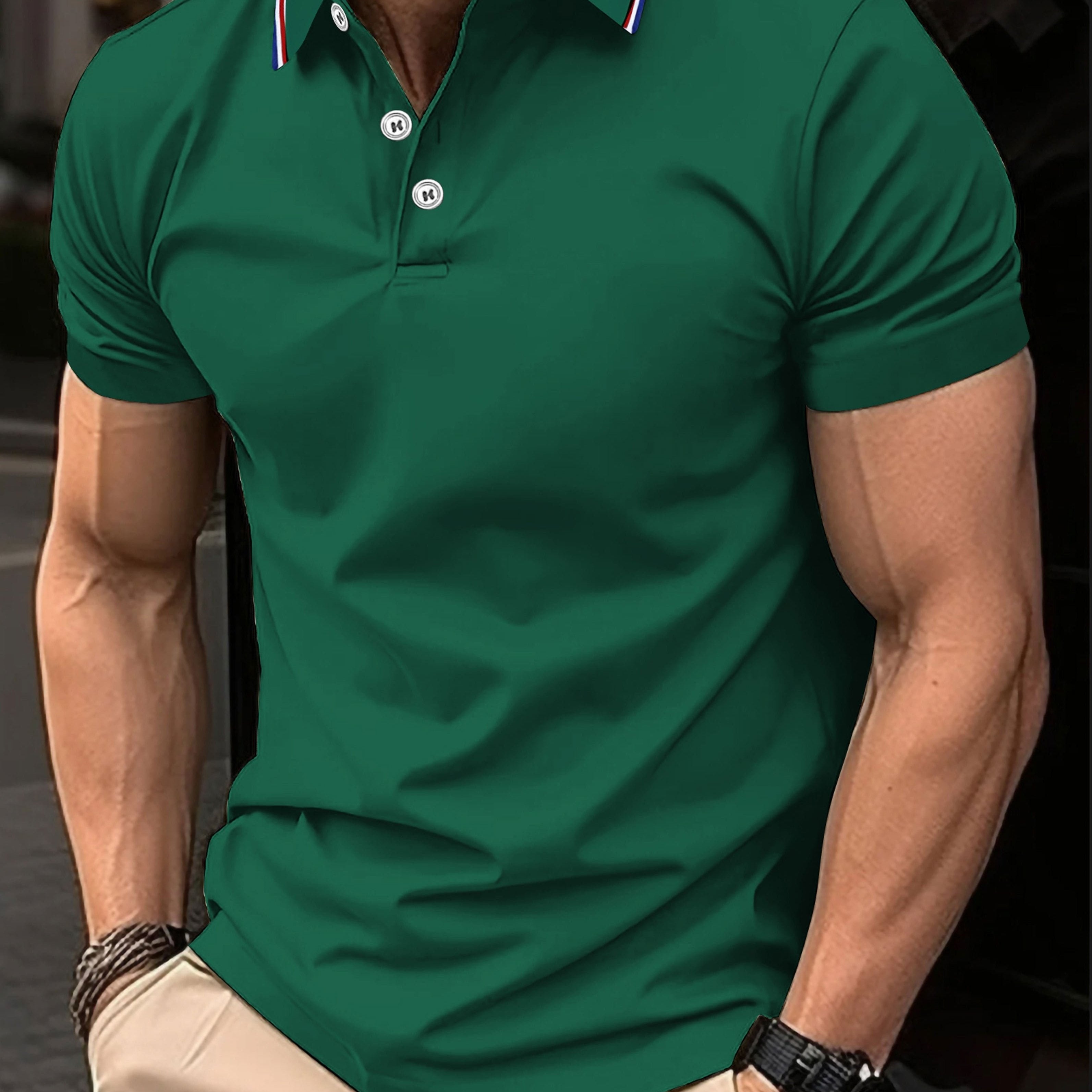 Camisa de verano para hombre, casual de negocios, de manga corta, transpirable y de secado rápido, poliéster