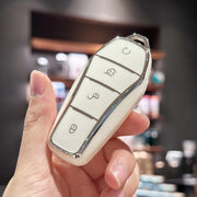 Auto Key Fob Cover Case TPU Protective Shell for EV Remote Control Blue