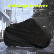 Universal Waterproof Motorcycle Cover 210D Oxford Durable All-Weather Black Yellow