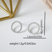 Ayollar uchun minimalistik stud taqinchoqlari, rhinestone halo bilan, zink alloy, kundalik kiyim uchun