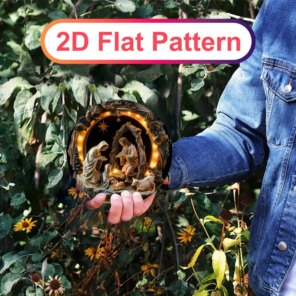 Acrylic Nativity Scene Hanging Decor 14.99 cm Boho Style Holiday Gift