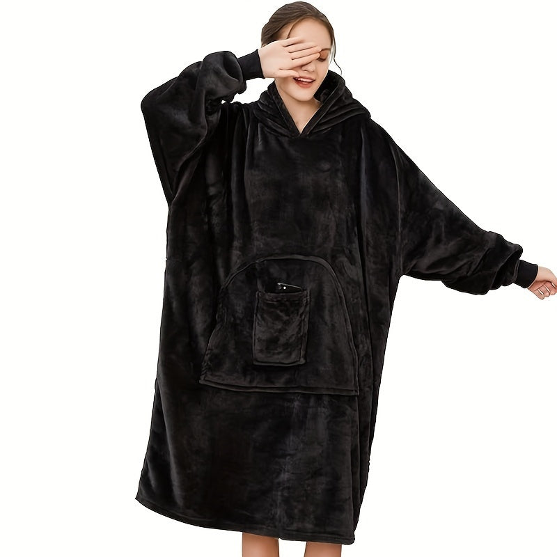 Свитшот-одеяло для женщин и мужчин - оверсайз, супер мягкий и теплый свитшот-одеяло с большим карманом - удобный и уютный для взрослых