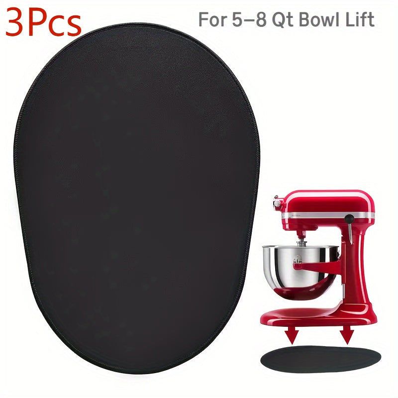 Non-Slip Rubber Pads for KitchenAid Mixers 5-8 Qt and 4.5-5 Qt Bowl Lift and Tilt Head Models Black