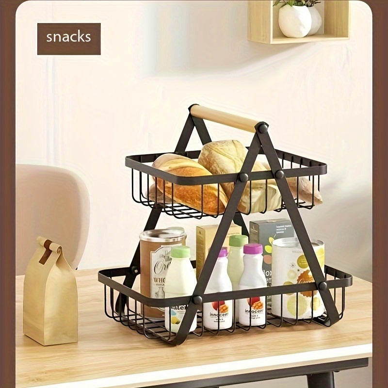 2/3 Tier Storage Basket with Drain and Removable Wire Basket for Bathroom Kitchen