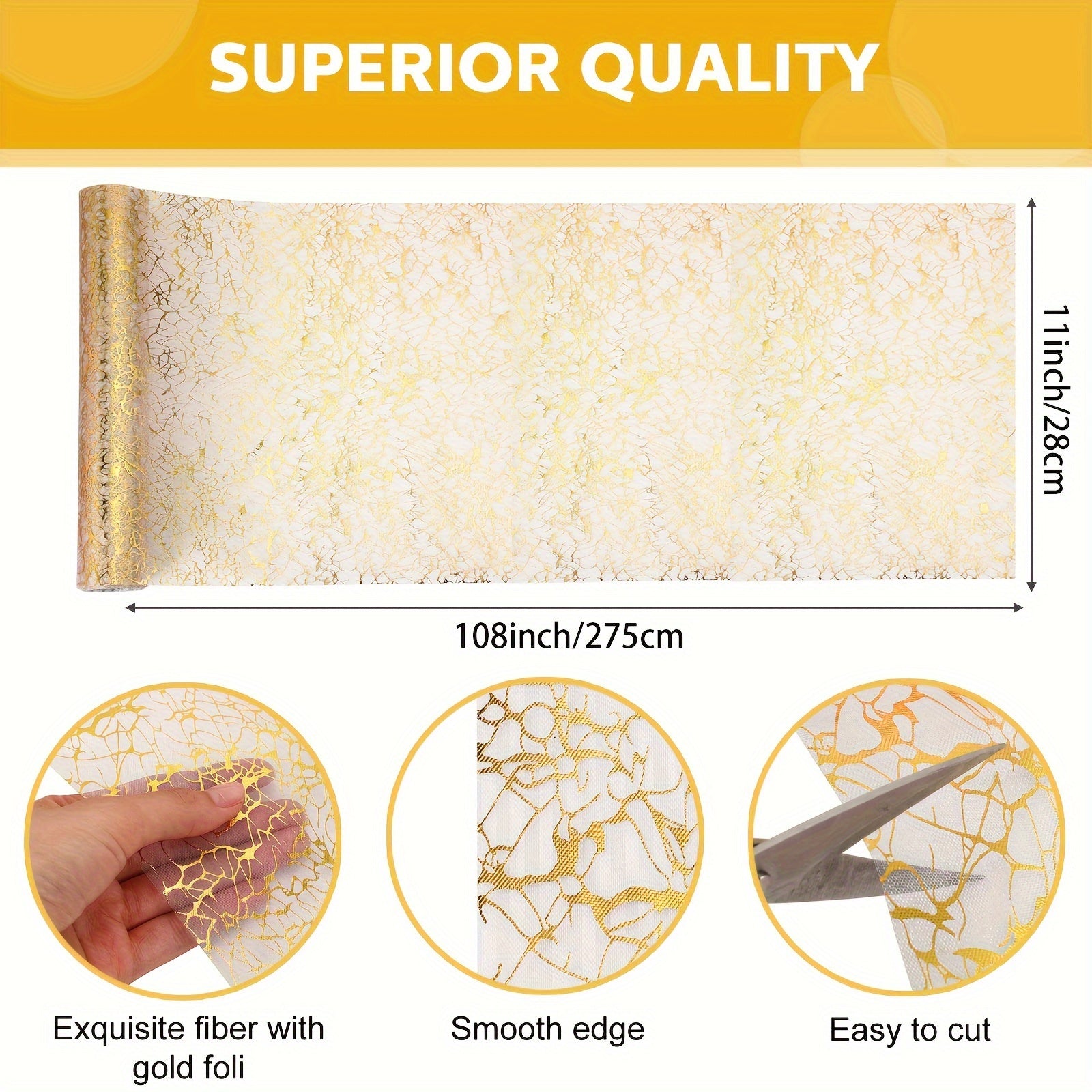 Glittering Metal Table Runner for Weddings Parties and DIY Projects