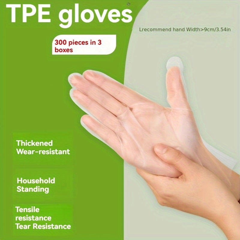 Disposable TPE Gloves Food Grade Waterproof Transparent for Catering Packs of 100 300 600