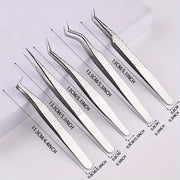 Juego de pinzas para pestañas de acero inoxidable unisex, injerto de precisión, pinza para pestañas postizas