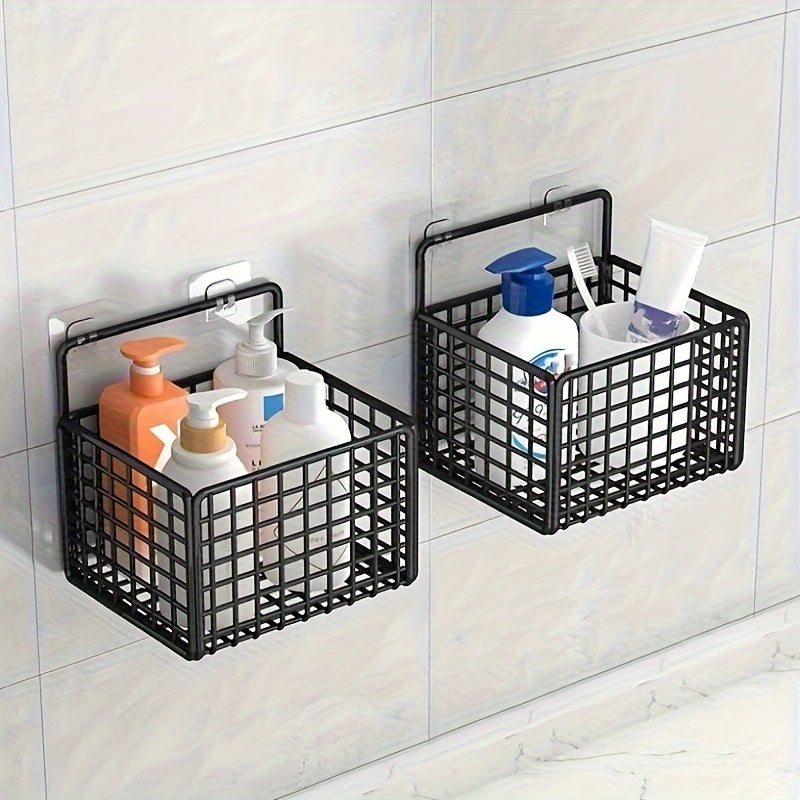 Rustic Cast Iron Bathroom Shelf Wall Mount No Drilling Metal Pipe Storage Organizer