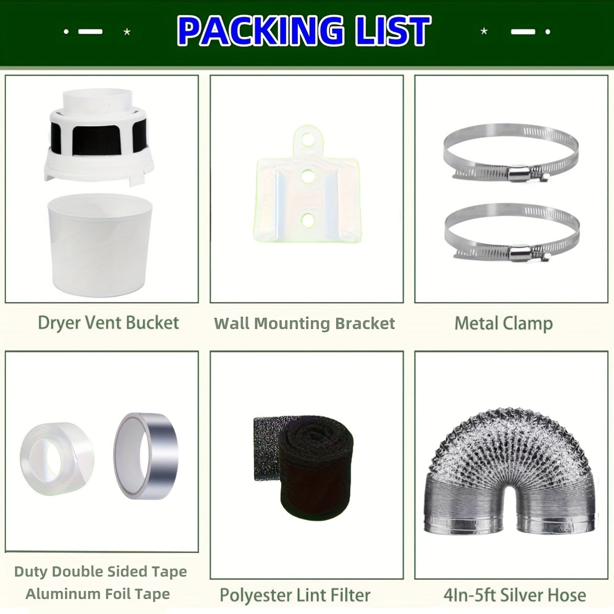 Комплект для ловушки ворса сушилки, гибкая вентиляционная система с фильтрующим цилиндром