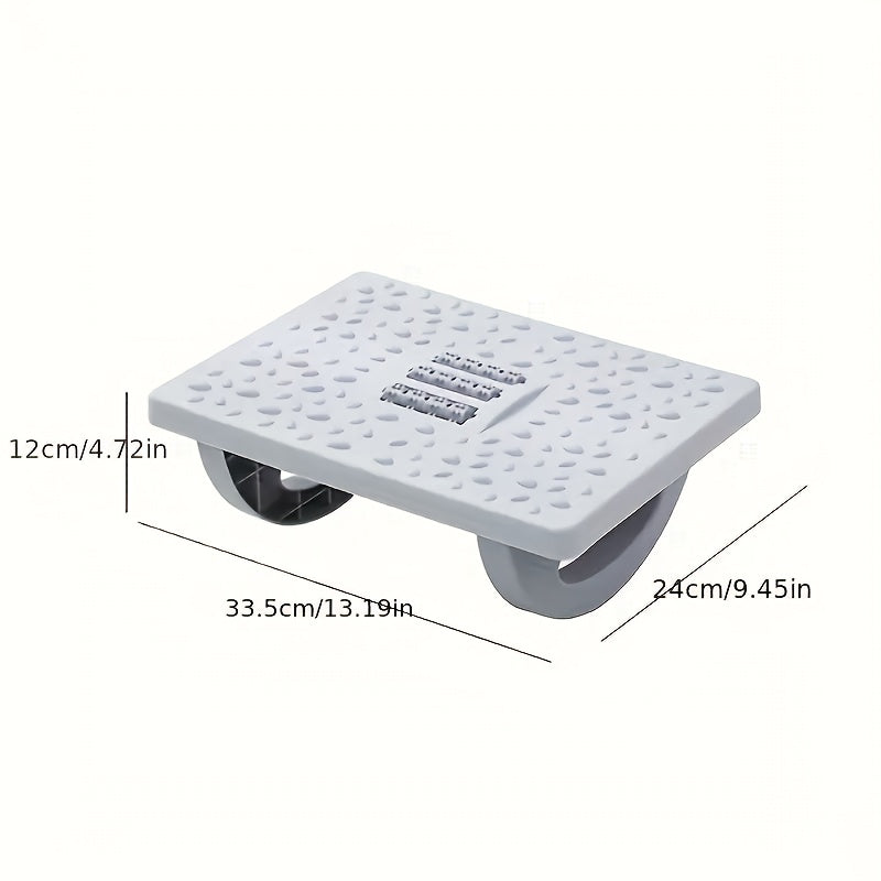 Black Adjustable Under-Desk Footrest with Non-Slip Textured Surface for Office and Home
