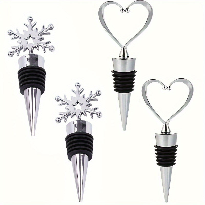 Christmas Snowflake Wine Bottle Stopper Reusable Festive Gift