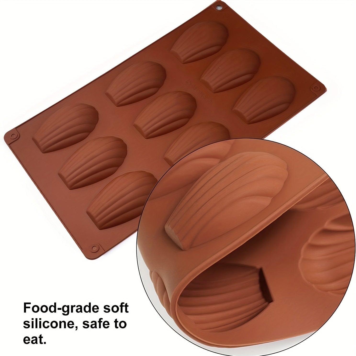 Silicone Madeleine Pan Set of 2 Nonstick Cookie Mold 9 Cavities Baking Supplies