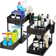 Under Sink Organizer Two-Tier Sliding Cabinet Drawer Kitchen Bathroom Storage