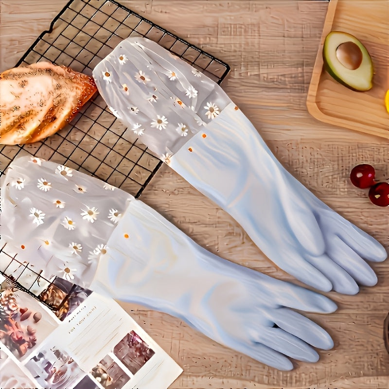 Waterproof Cleaning Gloves Non-Slip PVC Long Sleeve Household Chores
