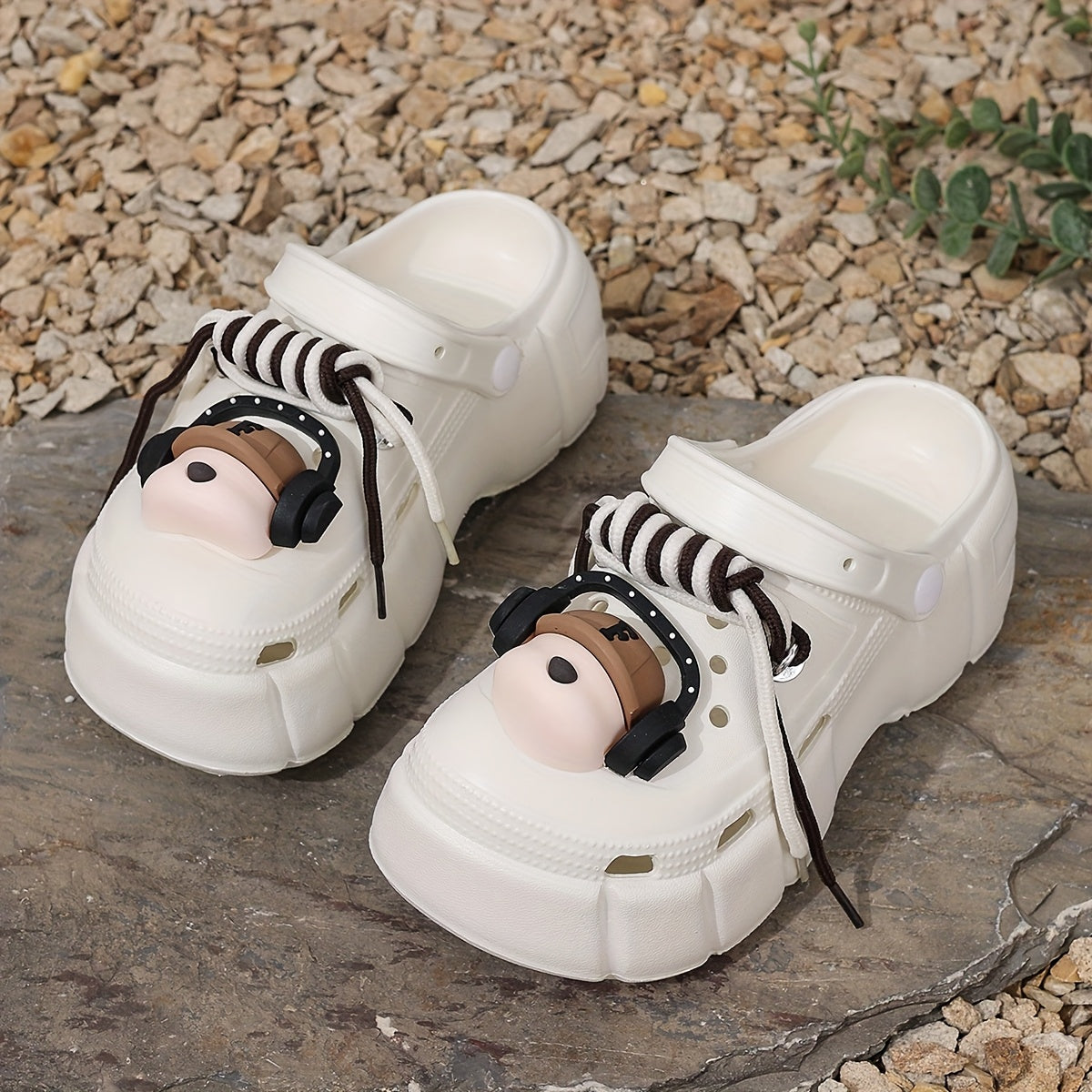 Women EVA Slip-On Flat Mules Solid Color Garden Clogs Casual Beach Shoes