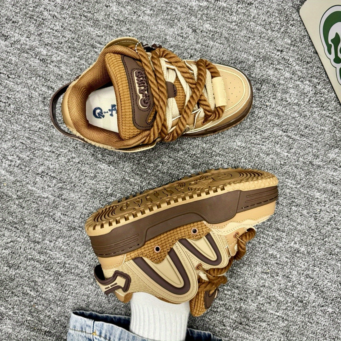 Vintage Unisex Casual Sneakers Microfiber Upper Non-Slip Thick Sole