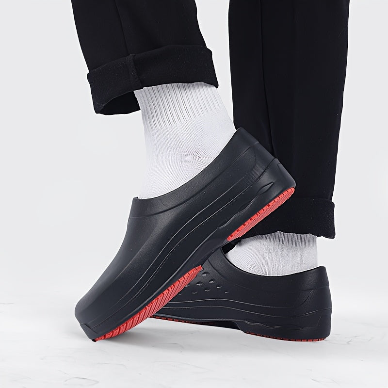 Women Non Slip Chef Shoes Comfortable Black Work Clogs For Kitchen Garden