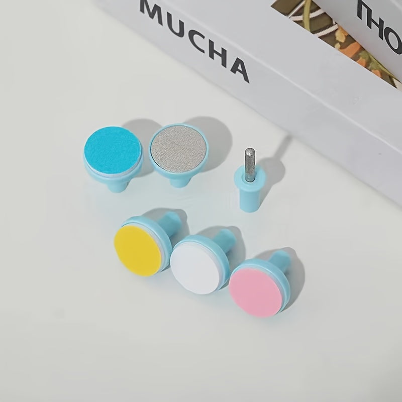 6-in-1 Nail Care Kit for Kids Pink Blue Electric Grinder Clippers Manicure Set