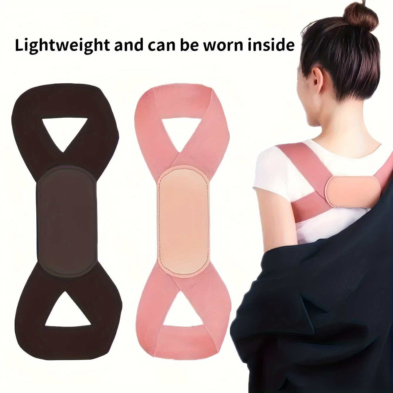 Unisex Back Support Strap Lightweight Polyester Polyurethane Solid Color Woven Adjustable
