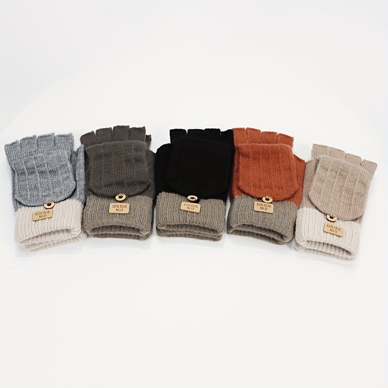 Ayollar uchun paxta bilan tikilgan polyester yarim barmoq qo‘lqoplar, issiqlik va uslub uchun qoplama bilan