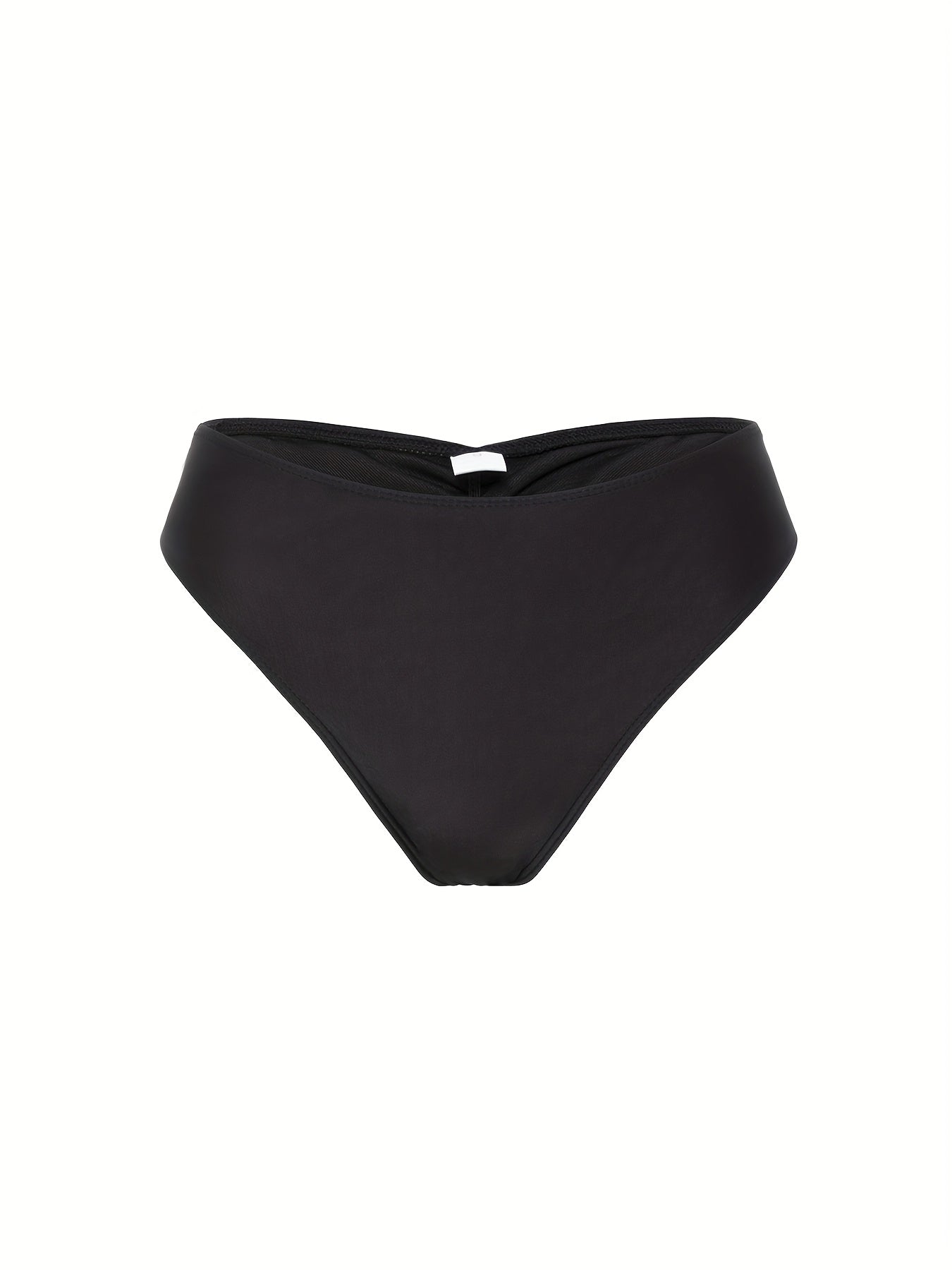 Women's White High Waist Swim Thong Bikini Bottoms Nylon Elastane for Pool Beach