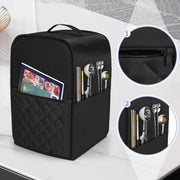 Black Quilted Dust Cover for Ice Cream Maker with Accessory Pockets