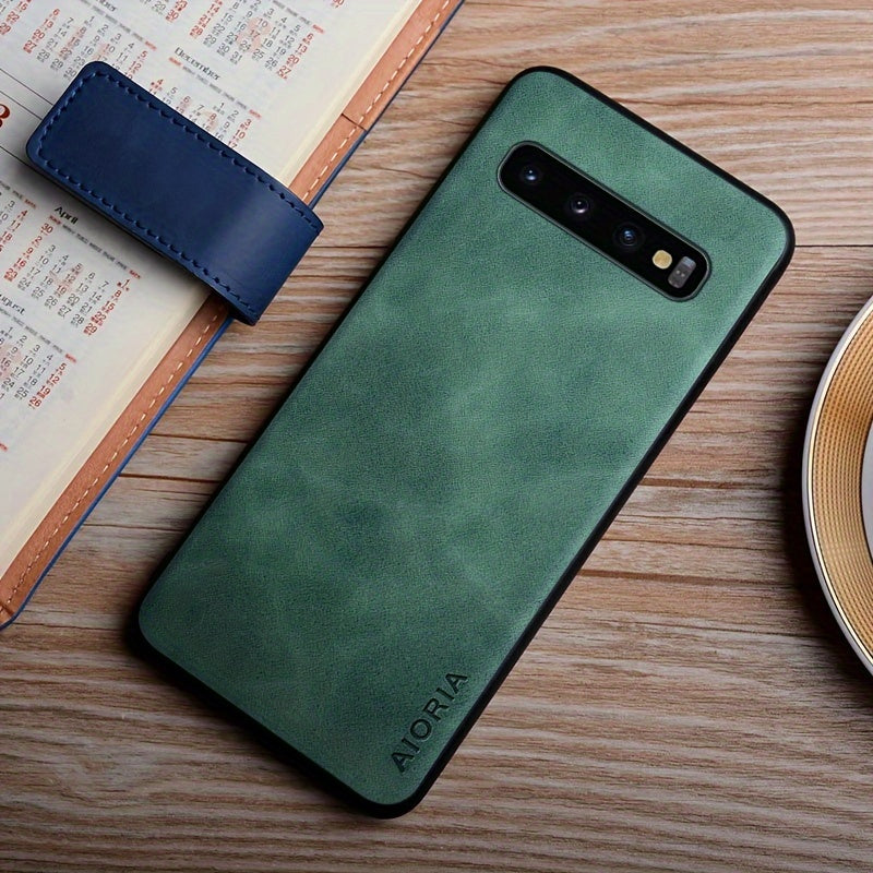 Faux Leather Phone Case for Samsung Galaxy S10 Plus S10e S10 Lite Full Protection Slim Cover