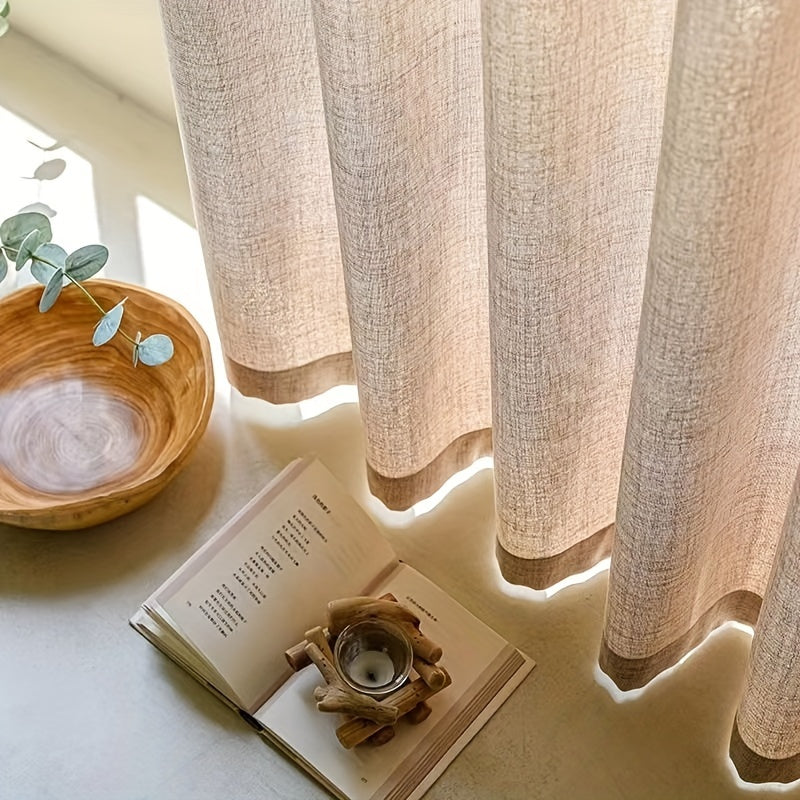 Japanese-Inspired Faux Linen Curtains Thickened Light Blocking Thermal Insulating for Living Rooms Bedrooms