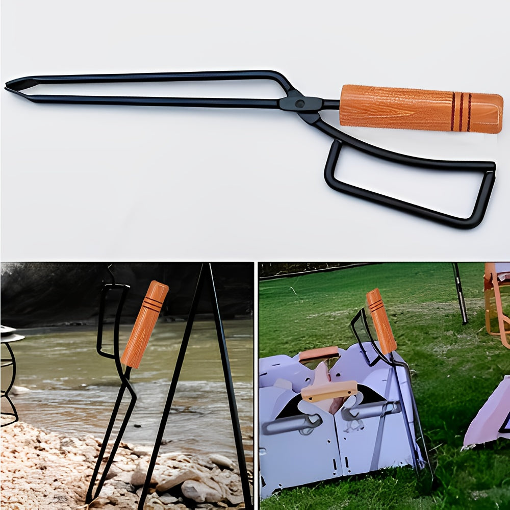 Charcoal Tongs for Outdoor Fireplaces and Campfires Heavy Duty Steel