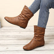 Women's Casual Low-Top Chunky Heel Lace-Up Ankle Boots