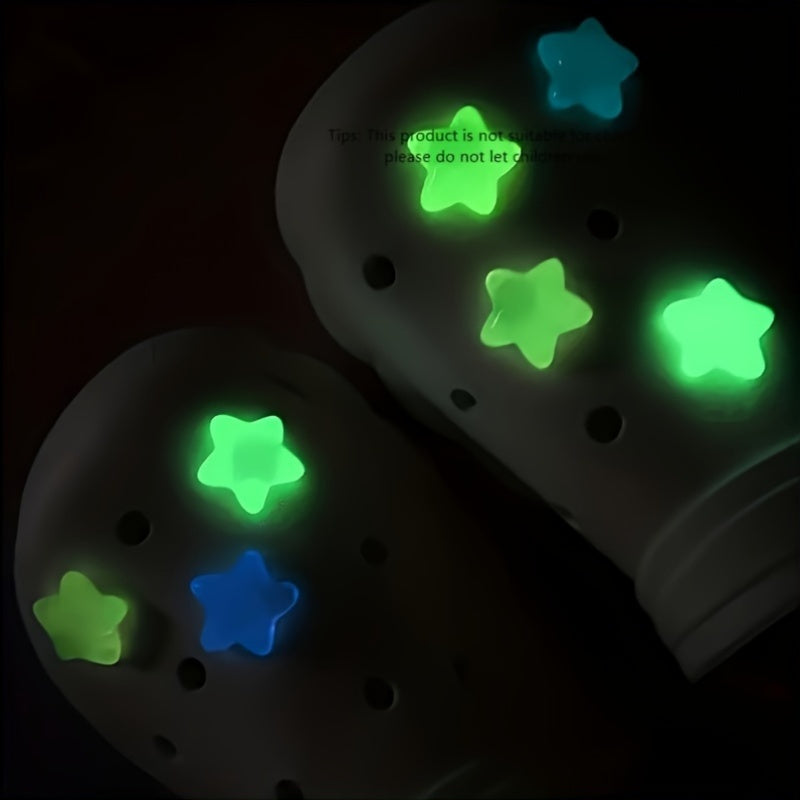 Kids Luminous Bear Shoe Charms Set PVC Vibrant Night Glow Sandals Decor