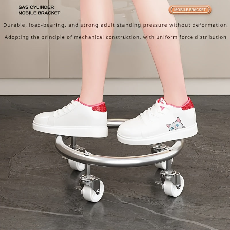 Stainless Steel Storage Rack for Gas Cylinders Water Dispensers with Wheels