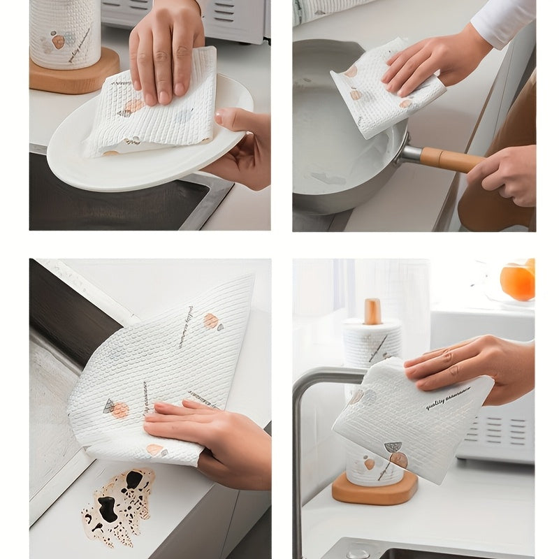 Rollo de 1/2 de toallas de limpieza reutilizables súper absorbentes 100 hojas