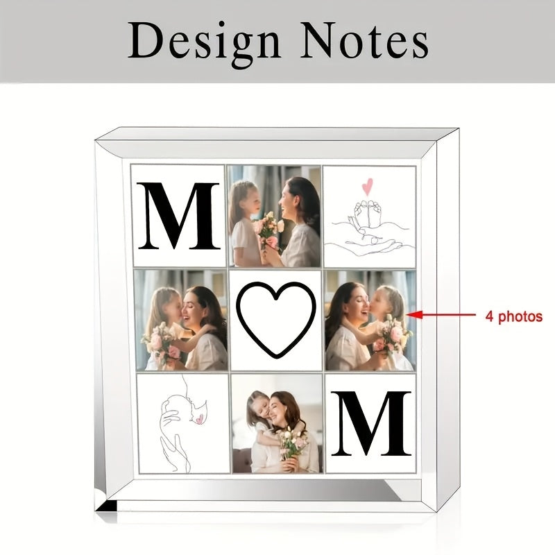 Custom Acrylic Photo Frame Horizontal 4-Slot Desktop Display for Mother’s Day