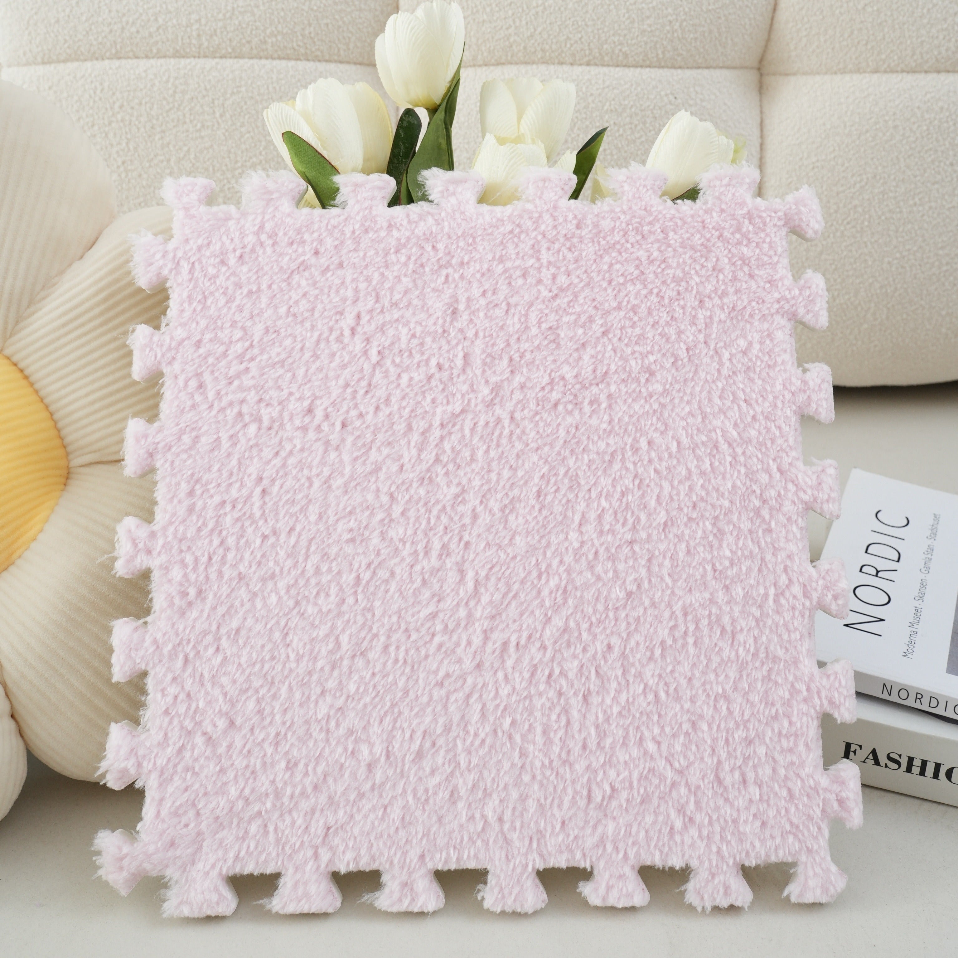 Spliced Carpet Rug for Living Room Bedroom Washable Dirt Resistant Large Area Mat