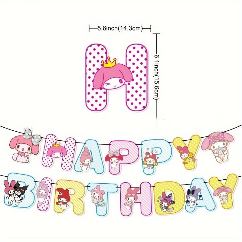 Set de suministros para fiesta Hello Kitty Platos, vasos, tenedores, cucharas y mantel desechables para decoraciones de cumpleaños