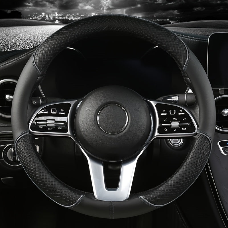 PVC Steering Wheel Cover Black and Red Fit Most Vehicles