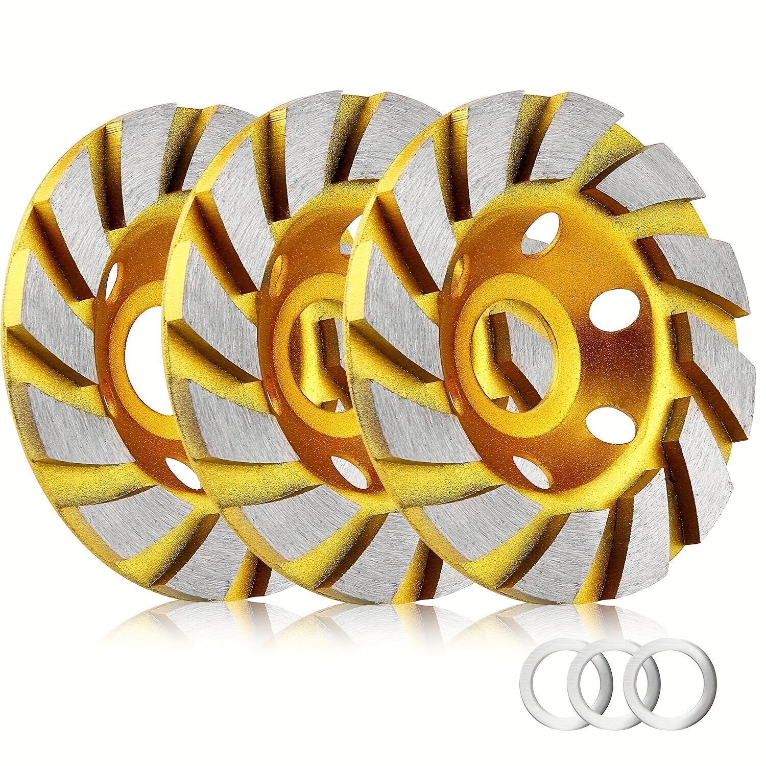 Concrete Turbo Diamond Grinding Cup Wheel 10.16cm 12 Segs Heavy Duty Angle Grinder Tool
