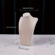 Zargarlik buyumlarini namoyish qilish uchun taqinchoqlar va zanjirlar uchun stand, guruch rangli velvettan tayyorlangan, H-shaklidagi portret modeli