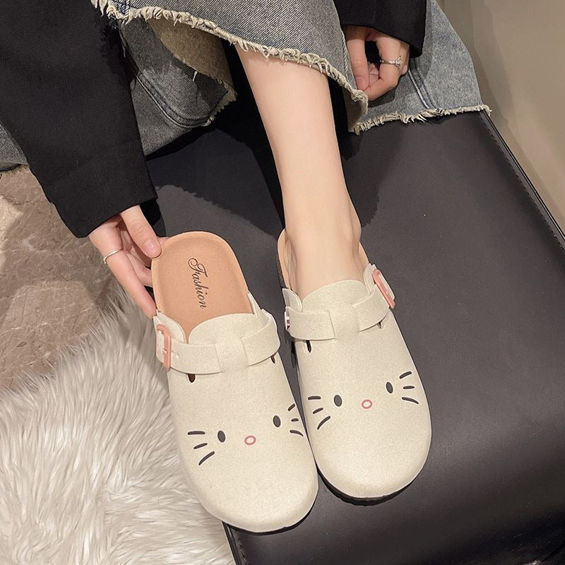 Женские сандалии на толстой подошве, закрытый носок, без шнурков, для летнего отдыха на улице