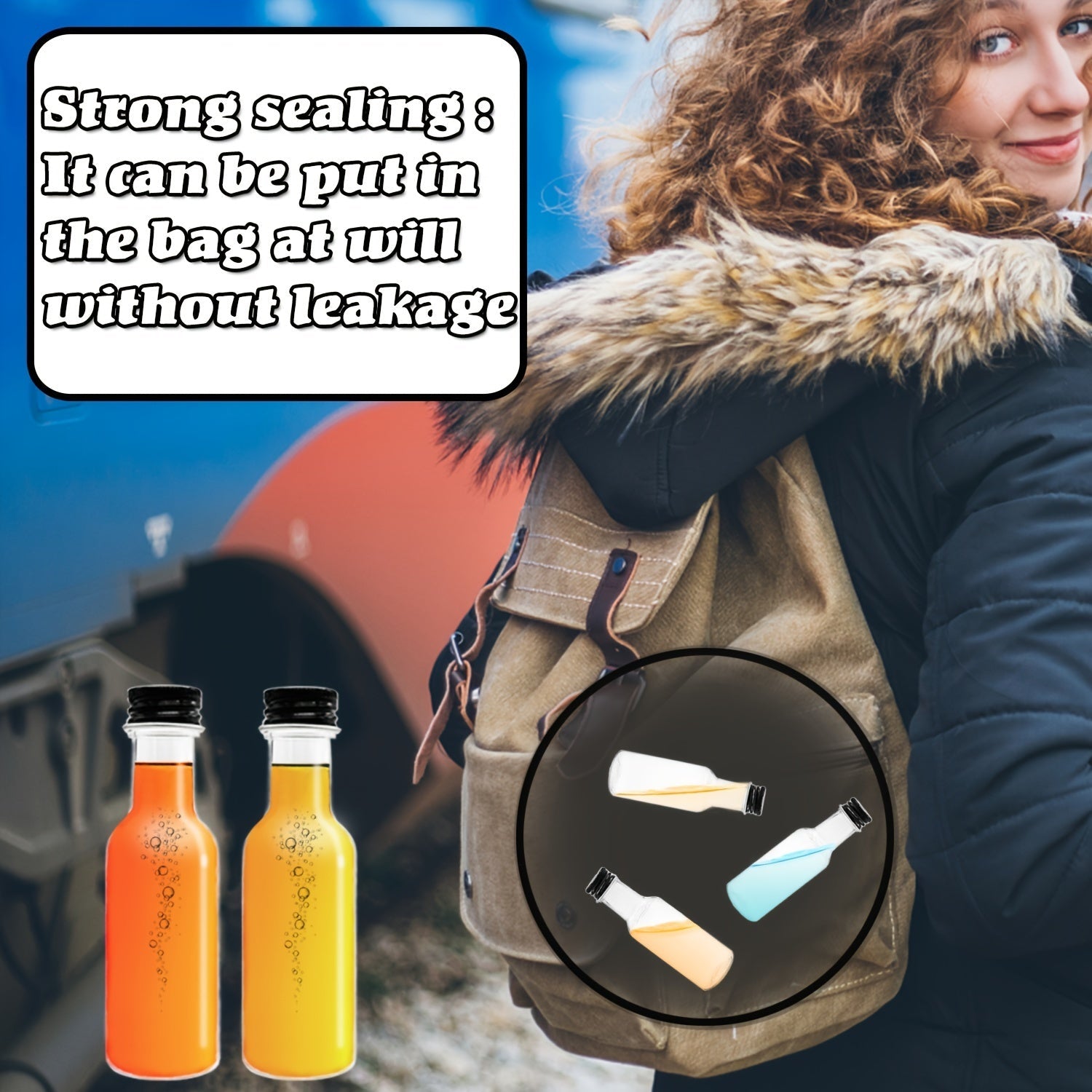 Pack de 30/50 botellas de plástico transparente en miniatura de 50 ml con tapas negras y embudos