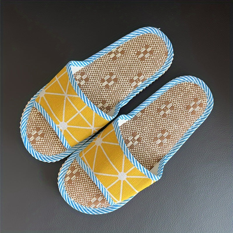 Unisex Linen Slippers Indoor Foam Sole for Hotels, Spas, and Guesthouses