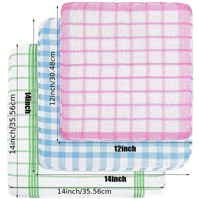 12-Pack Cotton Waffle Weave Dish Cloths Kitchen Cleaning Absorbent Quick-Drying