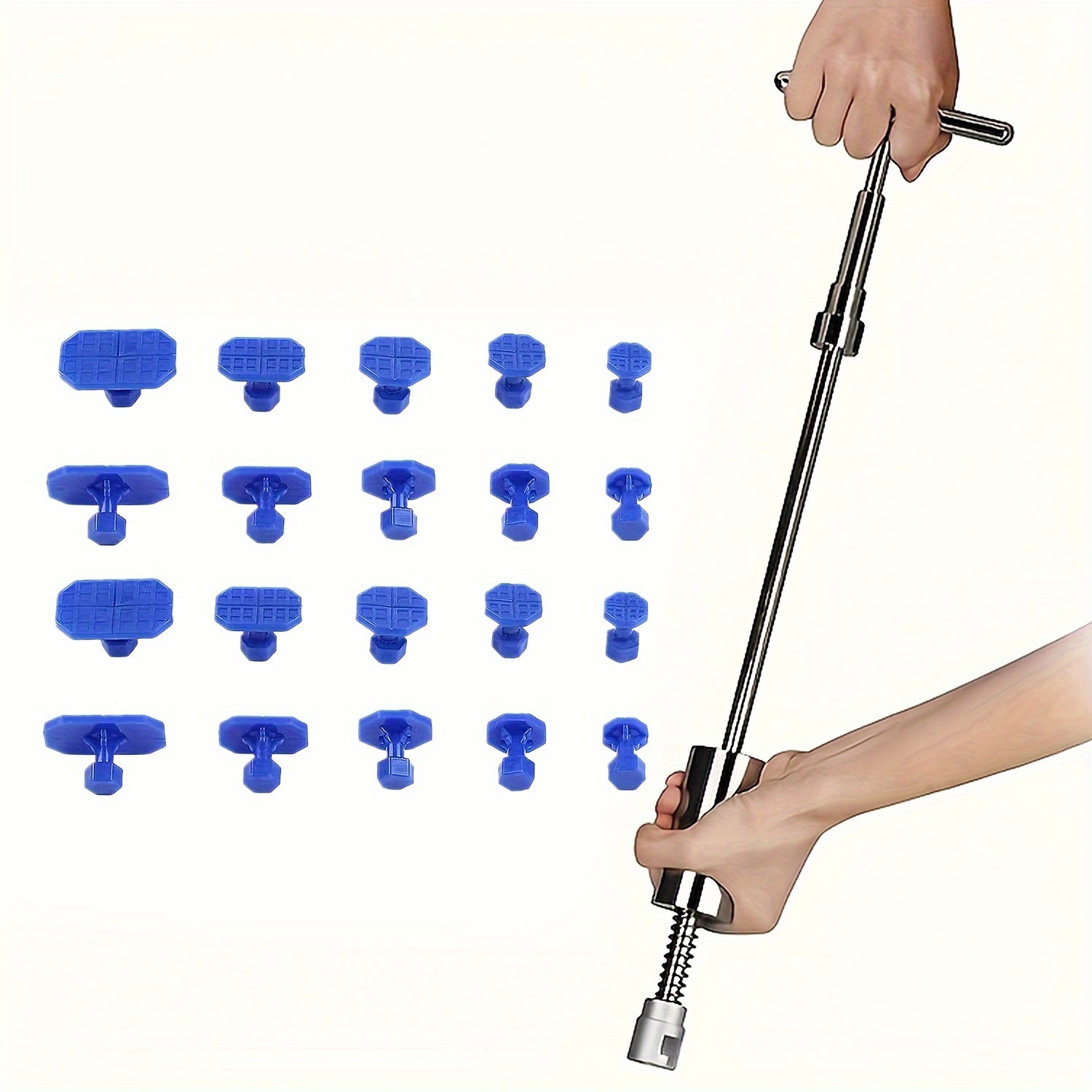 Набор для ремонта вмятин на автомобиле, металлический T-образный захват, пластиковые клеевые вкладки, повреждения кузова